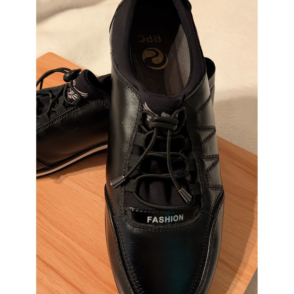SG Fashion Men's Black Leather Lace Up Casual Driving Shoes Size 8.5  or 9‎ - Picture 3 of 11